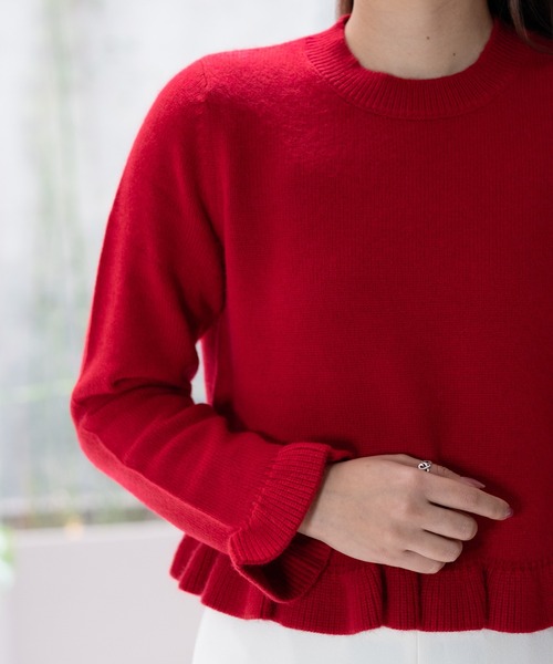 新品タグ付き未使用品　STRAWBERRY-FIELDS ニット STRAWBERRY-FIELDS（ストロベリーフィールズ） 長袖ニット 2 レッド