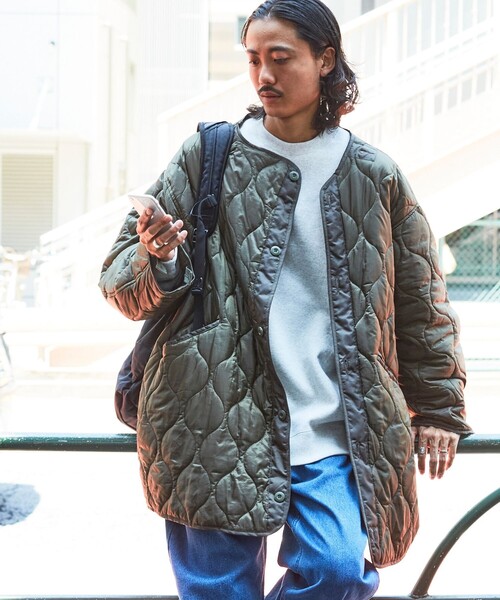 「FREAK'S STORE」 スプリングコート LARGE オリーブ メンズ_画像9