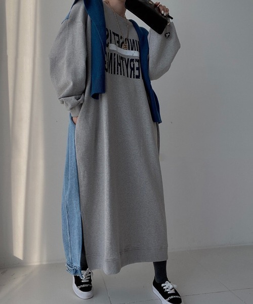 「N.s」 長袖ワンピース M グレー レディース_画像3