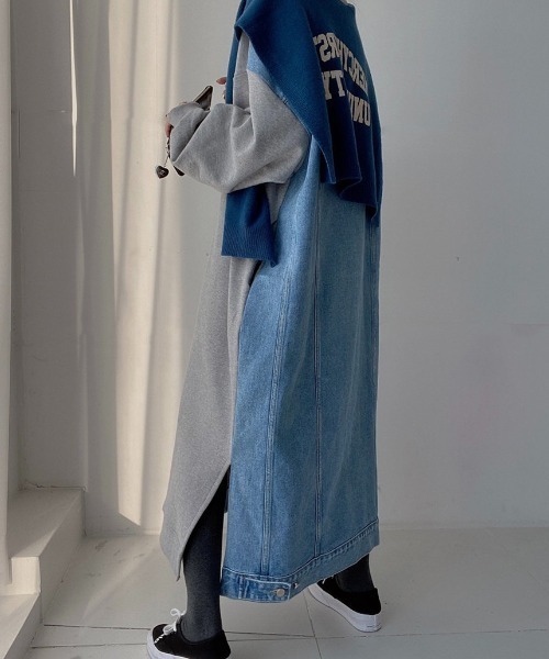 「N.s」 長袖ワンピース M グレー レディース_画像4