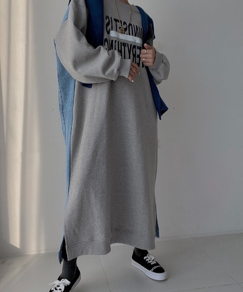 「N.s」 長袖ワンピース M グレー レディース_画像6