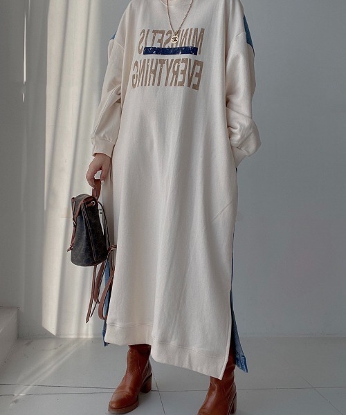 「N.s」 長袖ワンピース M グレー レディース_画像9