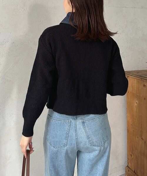 Thevon（ゼヴォン） カーディガン デニムドッキングWジップニット