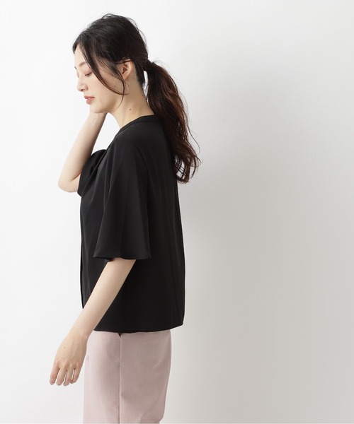 「NATURAL BEAUTY BASIC」 半袖ブラウス SMALL オフホワイト レディース_画像2