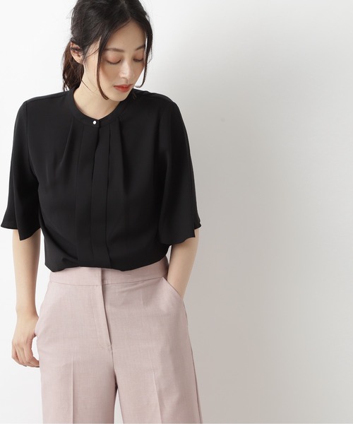 「NATURAL BEAUTY BASIC」 半袖ブラウス SMALL オフホワイト レディース_画像3