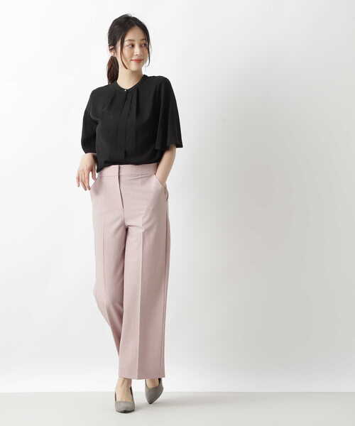 「NATURAL BEAUTY BASIC」 半袖ブラウス SMALL オフホワイト レディース_画像7