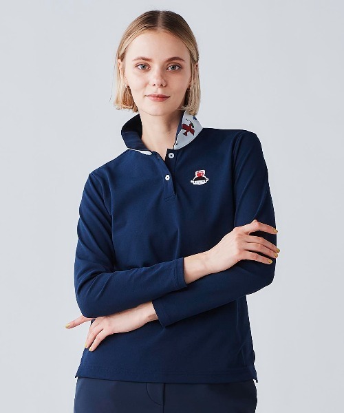 ピッコーネ長袖ポロシャツ Picone CLUB（ピッコーネクラブ） ポロシャツ ポロ 襟裏プリントUV速乾