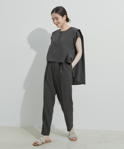 「LE CERCLE par rope'」 イージーパンツ FREE チャコールグレー レディース_画像7