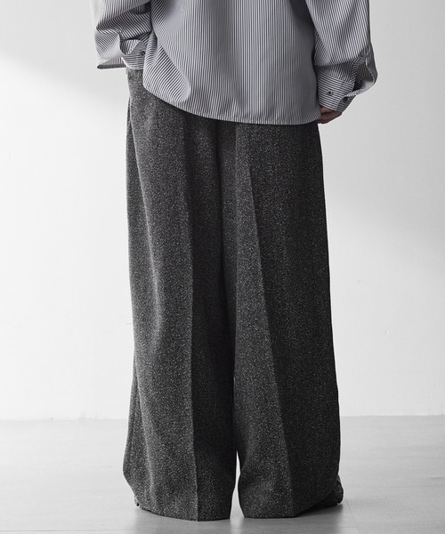 RUUBON ワイドパンツ パンツ 「RUUBON」nep tweed center press slacks