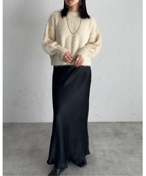 「leimn」 長袖ニット FREE チャコールグレー レディース_画像3