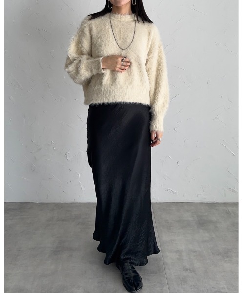 「leimn」 長袖ニット FREE チャコールグレー レディース_画像6