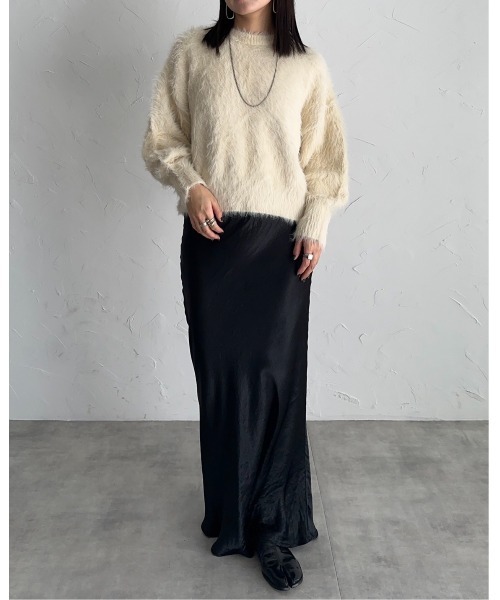 「leimn」 長袖ニット FREE チャコールグレー レディース_画像7