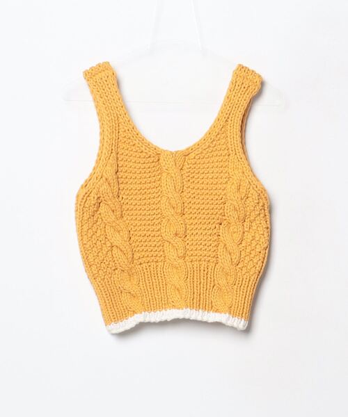 「SAYAKADAVIS」 ノースリーブニット S オレンジ レディース_画像2