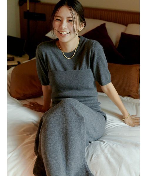 【not】新品★セリーヌのニットワンピース(パンツ付き) 90 MIESROHE（ミースロエ） ニットワンピース 0 ワインレッド レディース