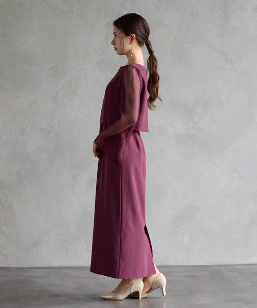 「AIMER」 長袖ワンピース MEDIUM ボルドー レディースの画像