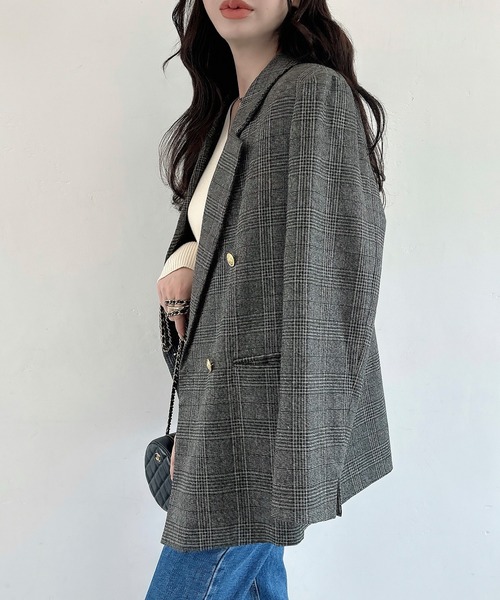 「Meiru」 テーラードジャケット LARGE モカ レディース_画像8