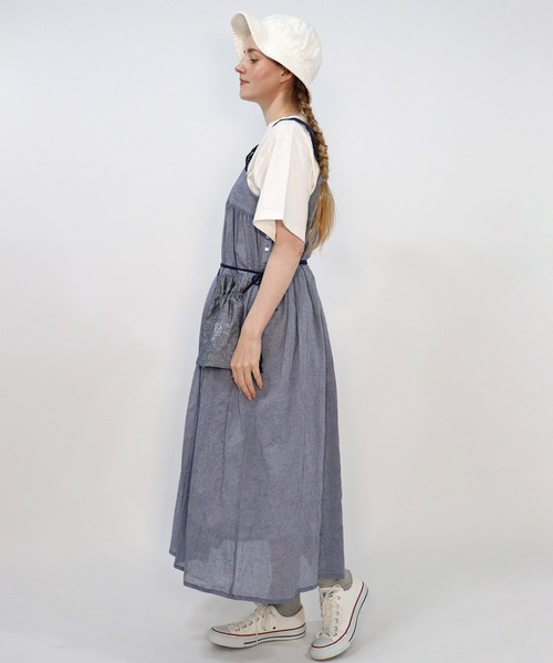 「haupia」 サロペットスカート MEDIUM ネイビー レディースの画像