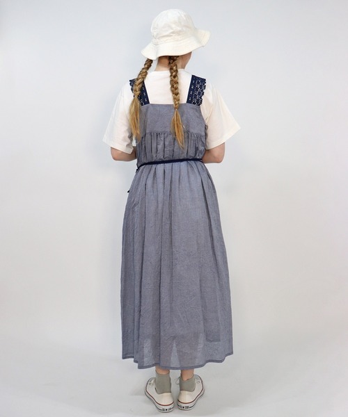「haupia」 サロペットスカート MEDIUM ネイビー レディースの画像