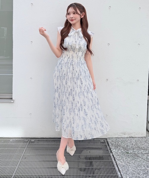 NOMAE（ノーマエ） ワンピース リボンタイフラワーワンピース
