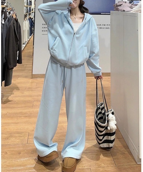 FAVORITO セットアップ パーカーワイドパンツセットアップ レディース