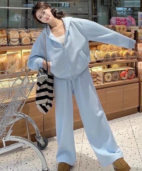 FAVORITO セットアップ パーカーワイドパンツセットアップ レディース