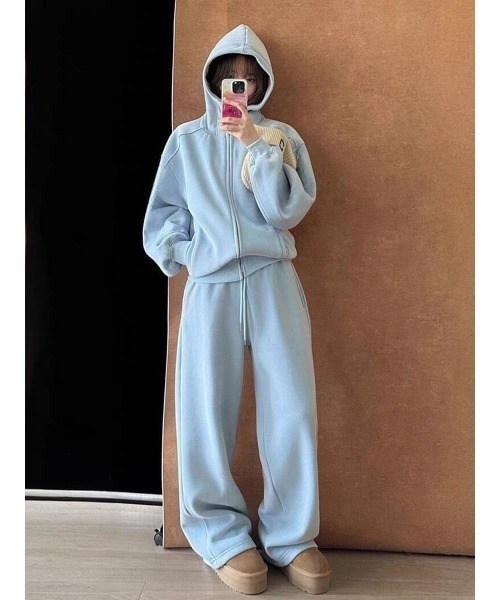 FAVORITO セットアップ パーカーワイドパンツセットアップ レディース