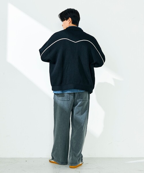 「GLOSTER」 ニットカーディガン M グリーン メンズ_画像4