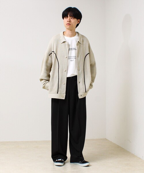 「GLOSTER」 ニットカーディガン M グリーン メンズ_画像9