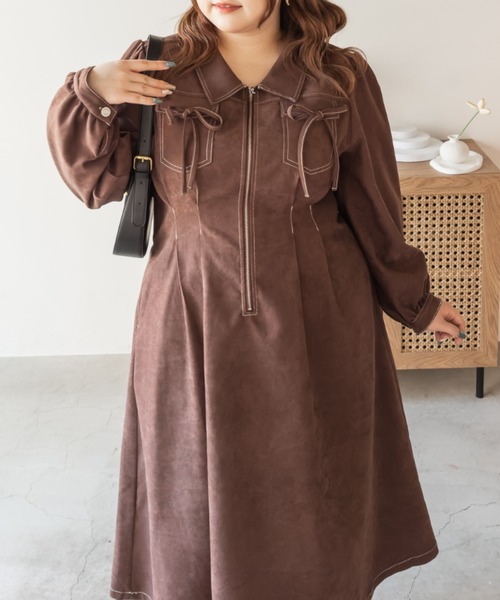 「CLETTE」 長袖ワンピース LL チャコールグレー レディース_画像5