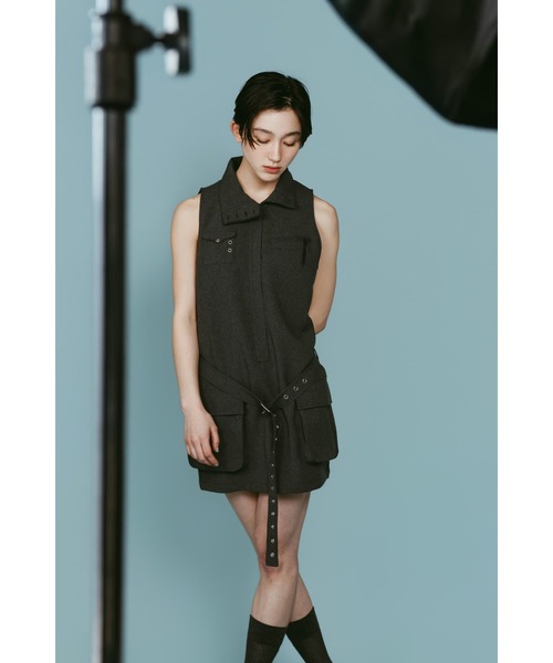 Knuth Marf（クヌースマーフ） ワンピース stand neck mini dress