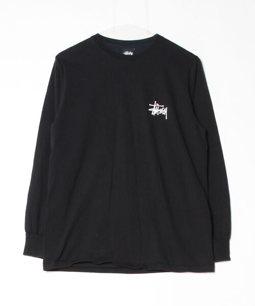 Stussy 長袖シャツ 黒東京店舗限定 STUSSY（ステューシー） ワンポイント長袖Tシャツ S ブラック メンズ