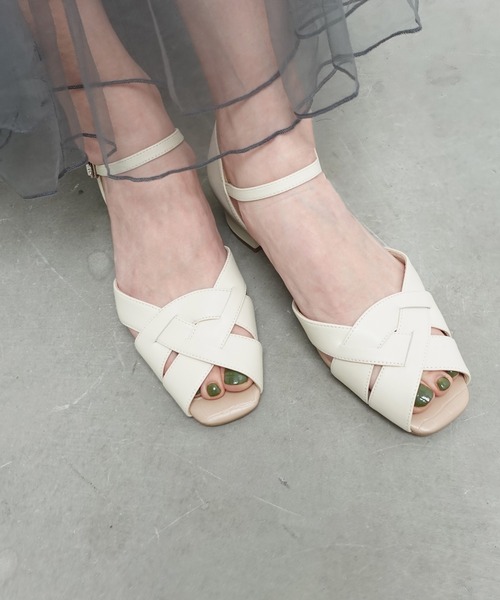 「neue diffusion」 ヒールサンダル 24.5cm ブラック レディース_画像4