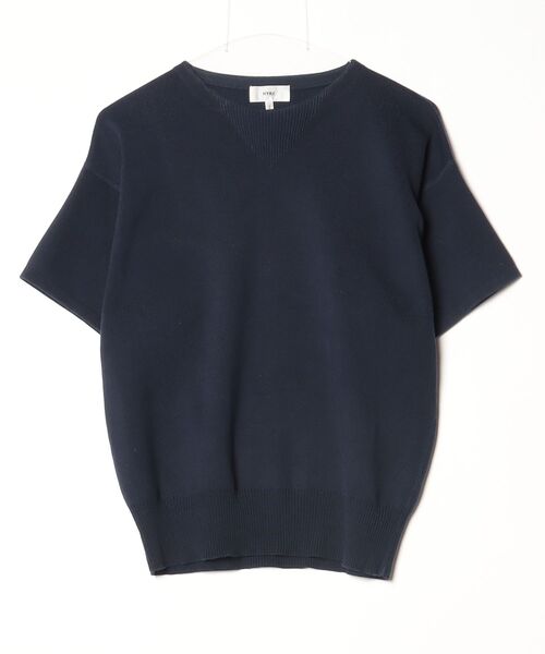 HYKE ハイク　半袖 ニット 黒 サイズ1 HYKE（ハイク） 半袖ニット 2 ネイビー レディース : ZOZOTOWN Yahoo