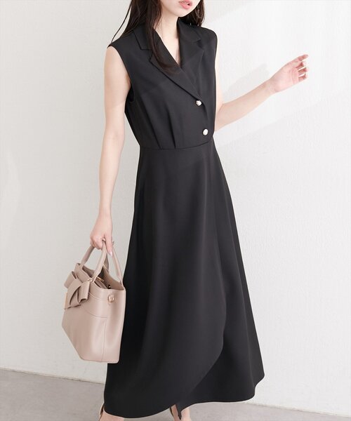 「natural couture」 ノースリーブワンピース LARGE ブラック レディース_画像9