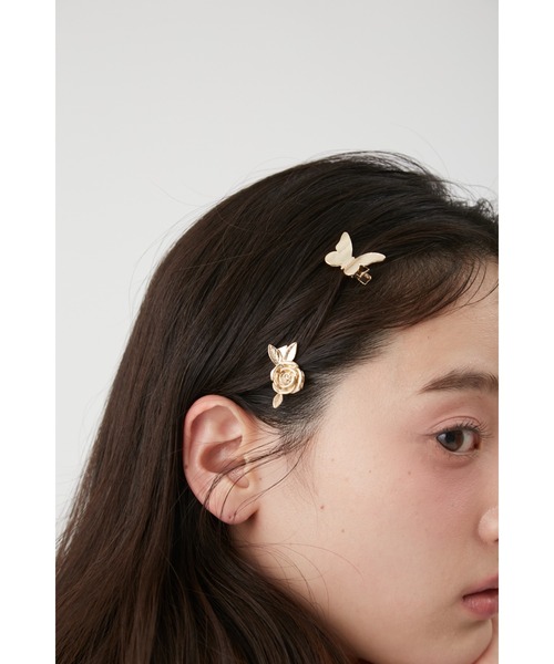 ミハエルネグリンのバレッタ ANNA SUIのピアス付き　ゆめかわ ANNA SUI（アナスイ） ヘアクリップ 「LILY BROWN×ANNA SUI