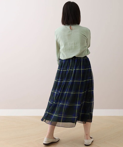 「BELLUNA PLUS」 フレアスカート X-LARGE グリーン レディース_画像7