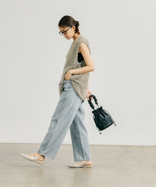 「GLOBAL WORK」 デニムパンツ LARGE ライトブルー レディース_画像3