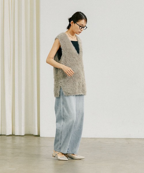 「GLOBAL WORK」 デニムパンツ LARGE ライトブルー レディース_画像5
