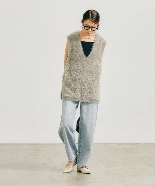 「GLOBAL WORK」 デニムパンツ LARGE ライトブルー レディース_画像6