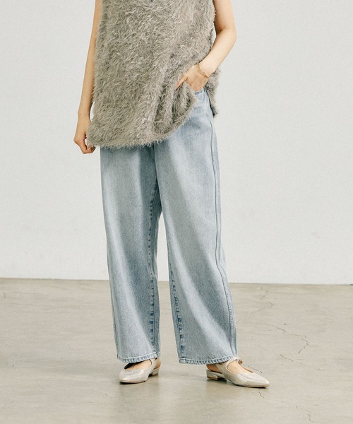 「GLOBAL WORK」 デニムパンツ LARGE ライトブルー レディース_画像7