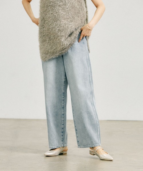 「GLOBAL WORK」 デニムパンツ LARGE ライトブルー レディース_画像9