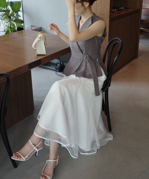 「Louere」 ドッキングワンピース SMALL ベージュ レディース_画像2