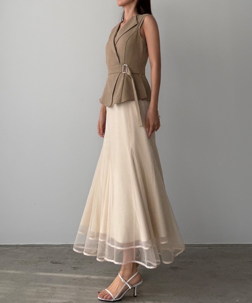 「Louere」 ドッキングワンピース SMALL ベージュ レディース_画像9