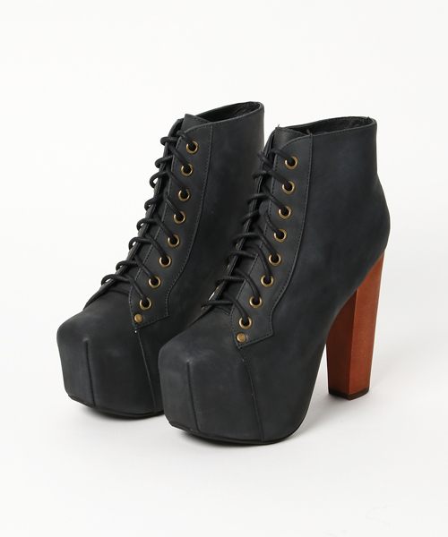 ジェフリーキャンベル　黒　レース　ブーツ　LITA Jeffrey Campbell ブーツ ”LITA”レースアップショートブーツ
