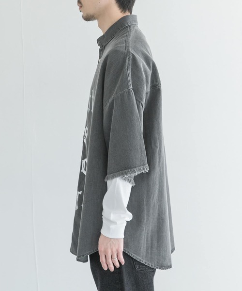 新品大人気 シャツ PayPayモール店 - 通販 - PayPayモール ブラウス GOODBETTERBEST デニムフリンジ半袖シャツ ZOZOTOWN セール新作