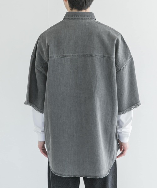 新品大人気 シャツ PayPayモール店 - 通販 - PayPayモール ブラウス GOODBETTERBEST デニムフリンジ半袖シャツ ZOZOTOWN セール新作