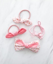 frangipani ヘアゴム フラワープリントヘアクリップ＆ヘアゴムセット