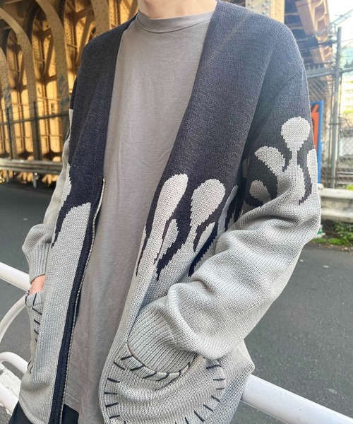 roar ニットカーディガン roar guns（ロアーガンズ） カーディガン 3.5G KNIT メンズ : ZOZOTOWN