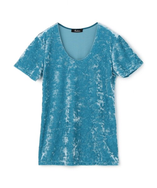 UNITED ARROWS◆クラッシュベロアTシャツ/--/ポリエステル/GRY/無地/1517-222-2536 クラッシュ ベロア Tシャツ