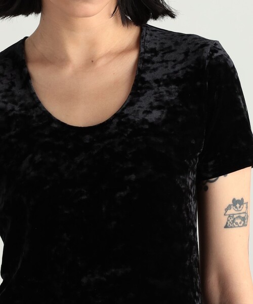 Edition tシャツ クラッシュベロアTシャツ レディース